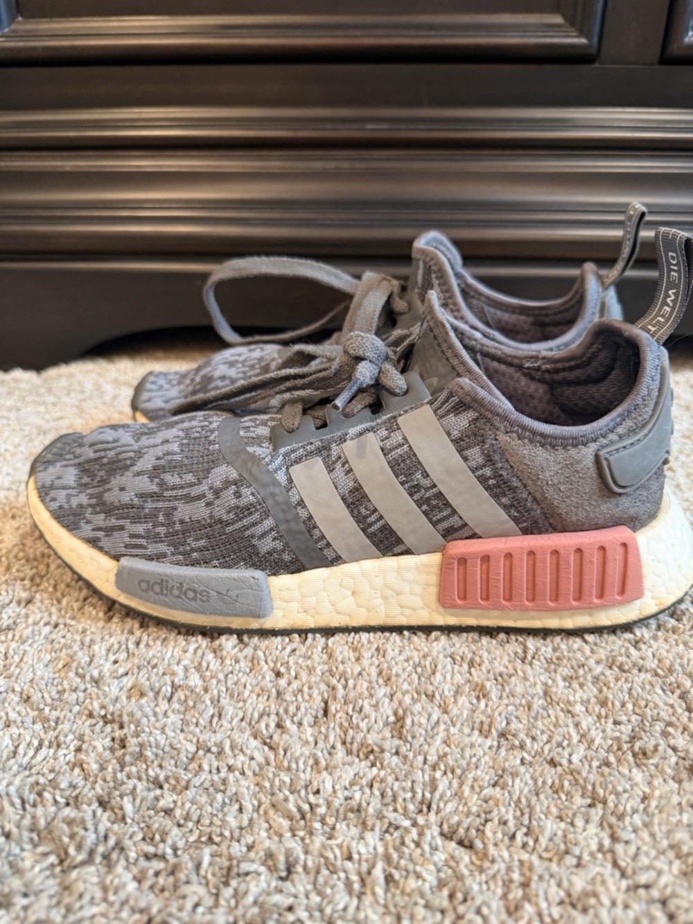 adidas NMD Gray Knit Sneakers M 6.5 W 8
